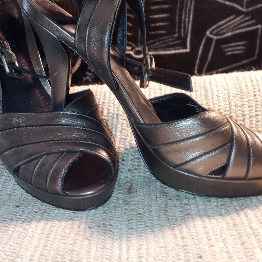 DKNY Open toe heels Metallic Grey